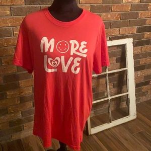 Size large red more love T-shirt new with tags